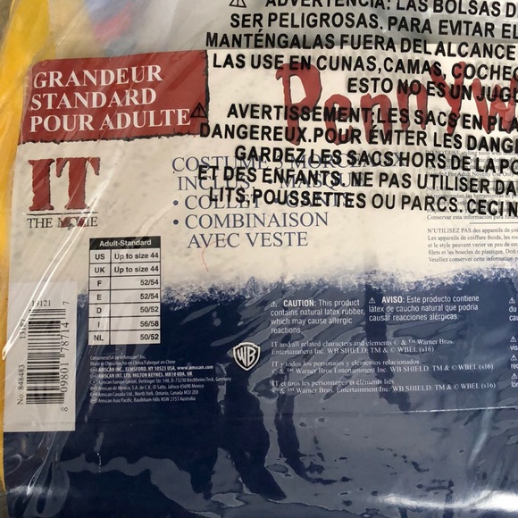 It: The Movie PennyWise Adult Costume! New! - Picture 4 of 6